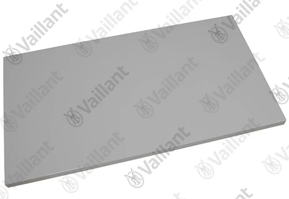 Graues Seitenblech von Vaillant, flache Form mit gerader Kante, ohne spezifische Maße oder Details erkennbar.